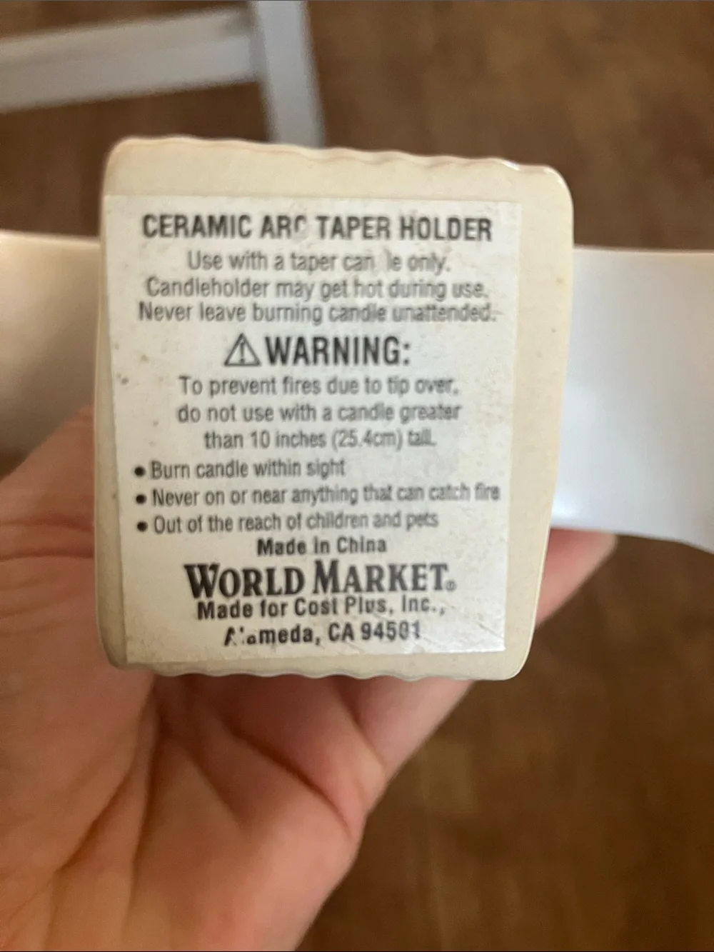 World Market White Ceramic Arch Candle Holder